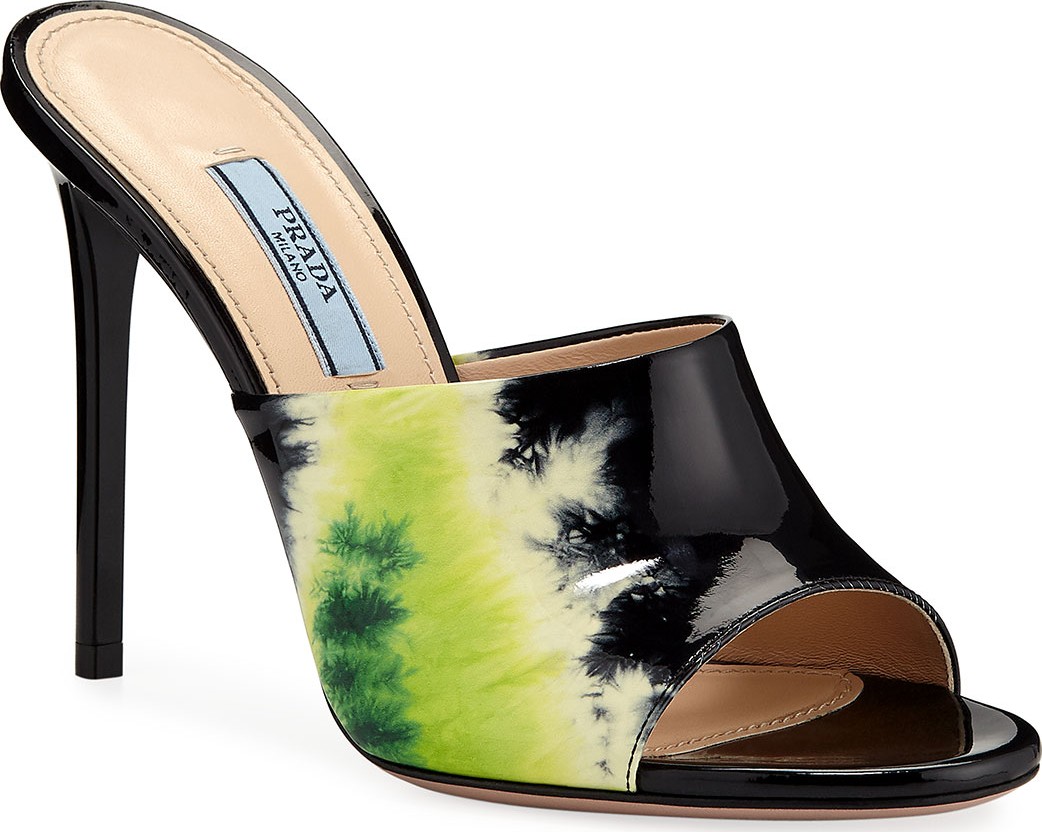 Prada Vernice Tie-Dye Patent Mules