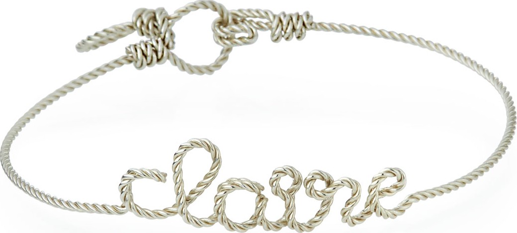 Atelier Paulin Personalized 10-Letter Twist Wire Bracelet, Silver