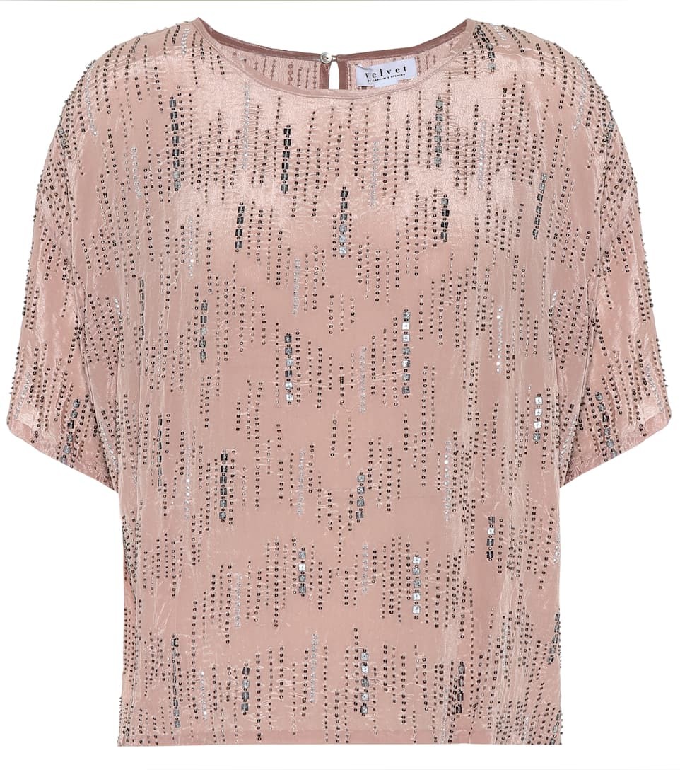 Velvet By Graham & Spencer Jonelle embellished top