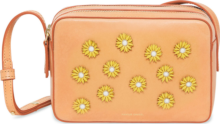 Mansur Gavriel Floral-Embellished Crossbody Bag