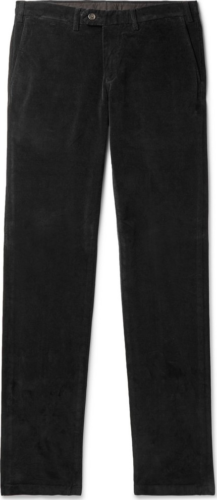 Canali Black Cotton-Blend Corduroy Trousers