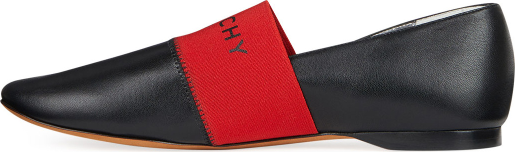 Givenchy Bedford Logo Leather Smoking Slipper Flat