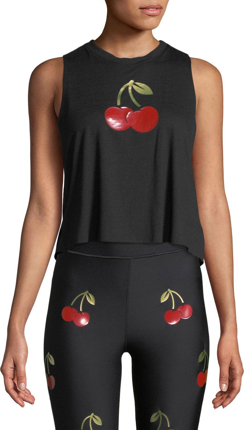 ULTRACOR Cherry-Pop Crewneck Racerback Cropped Athletic Tank