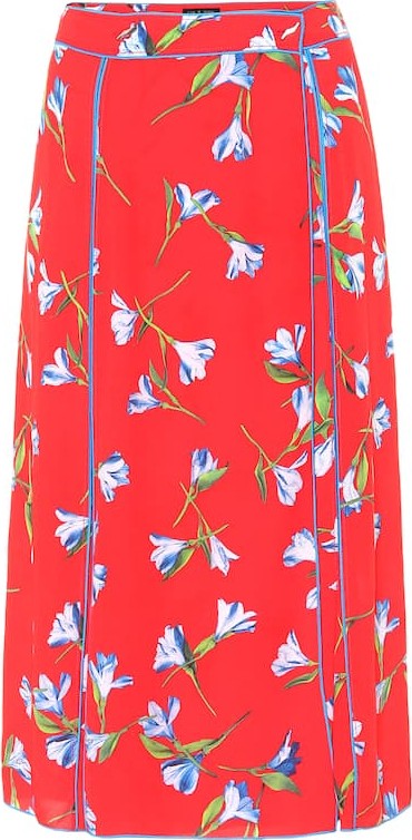 Rag & Bone Hugo floral crêpe midi skirt