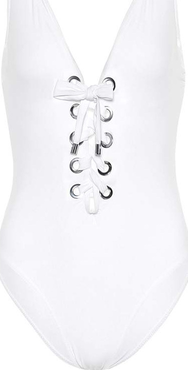 Karla Colletto Lace-up one-piece swimsuit