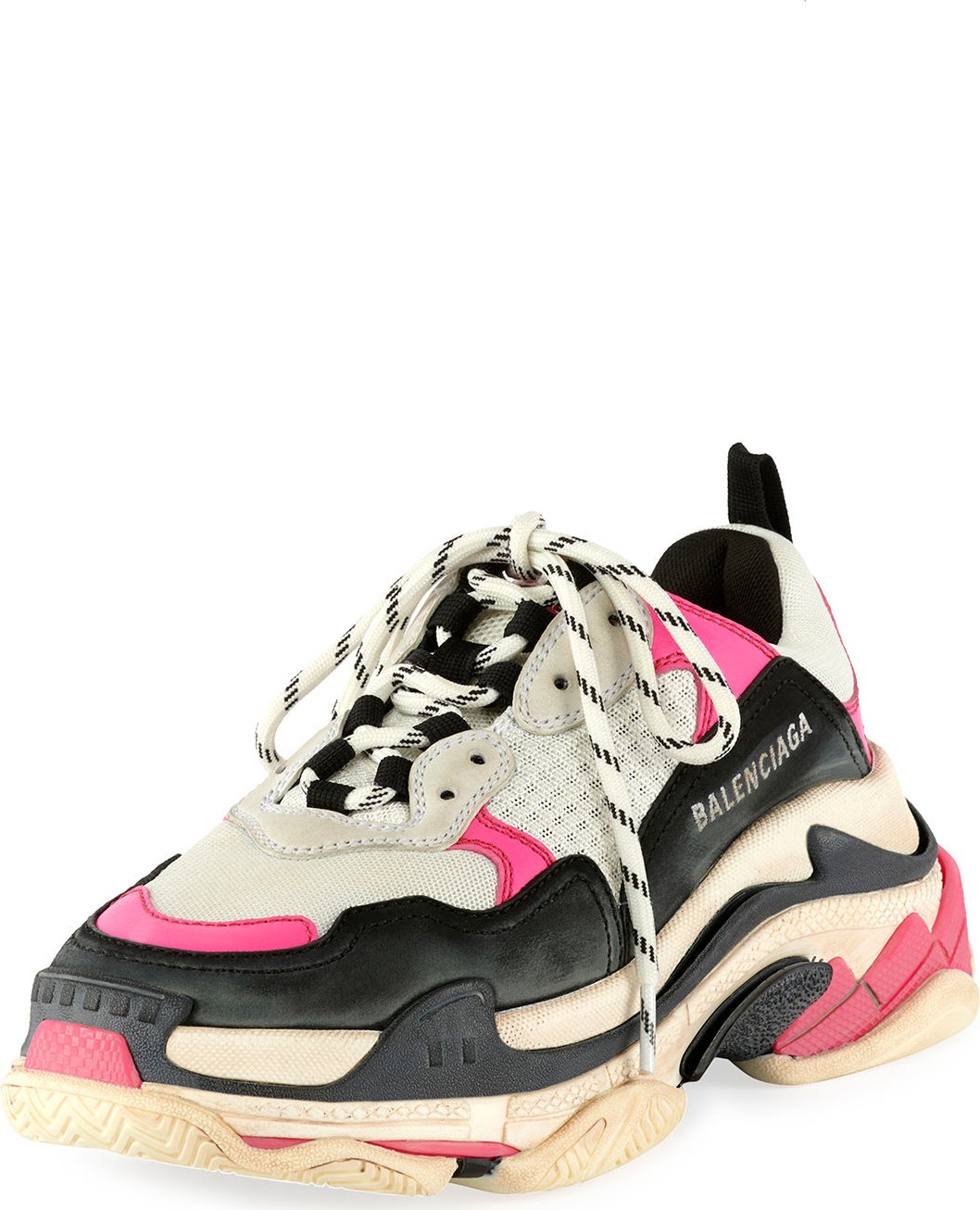 Balenciaga Mesh & Leather Trainer Sneakers