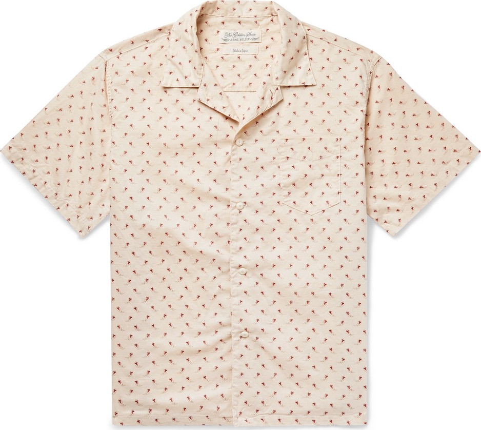 Remi Relief Camp-Collar Paisley-Trimmed Cotton Shirt