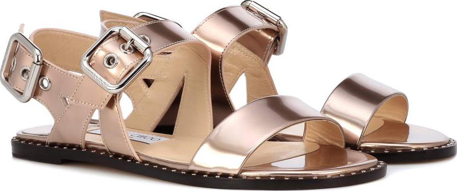 Jimmy Choo Astrid Flat metallic leather sandals