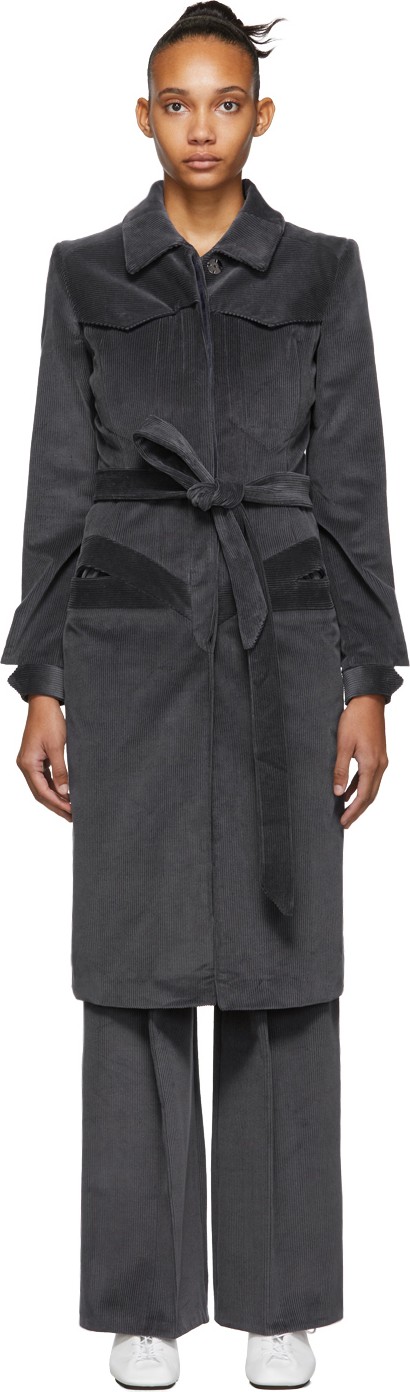 Situationist SSENSE Exclusive Blue Corduroy Coat