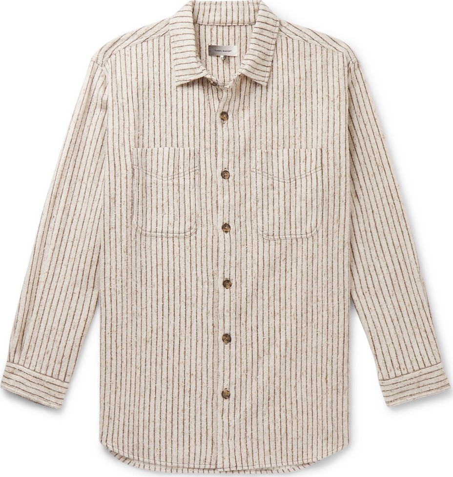 Isabel Marant Paulieh Striped Cotton-Blend Tweed Shirt