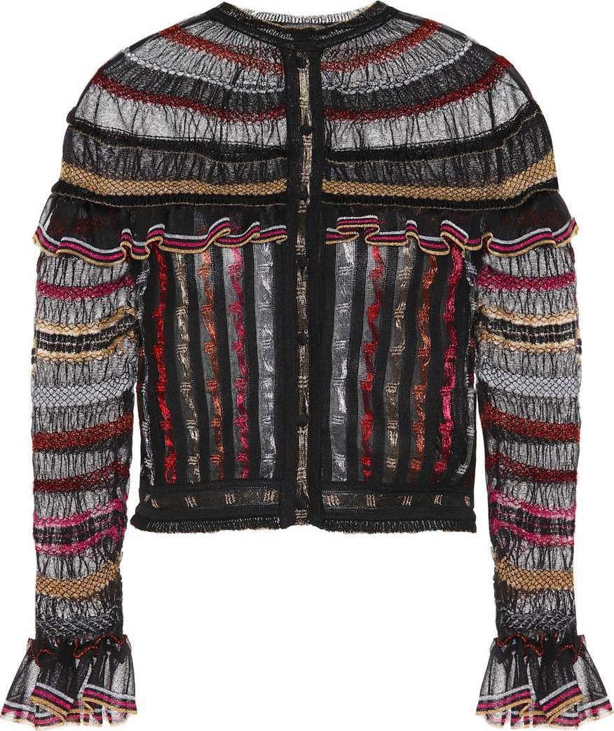 Alexander McQueen Metallic silk-blend cardigan