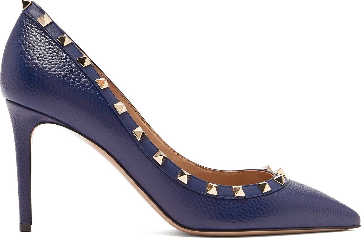 Valentino Rockstud grained-leather pumps