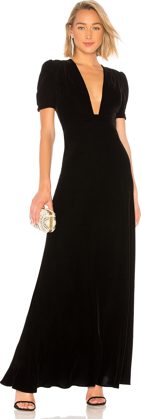 Jill Jill Stuart Plunge Neck Velvet Gown