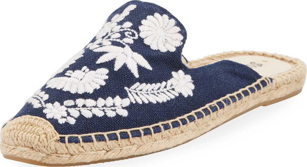 Soludos Ibiza Embroidered Canvas Mule