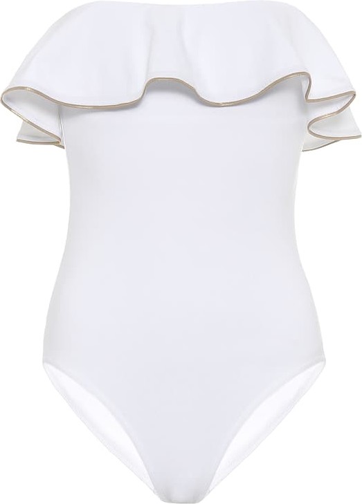 Karla Colletto Ruffled bandeau swimsuit