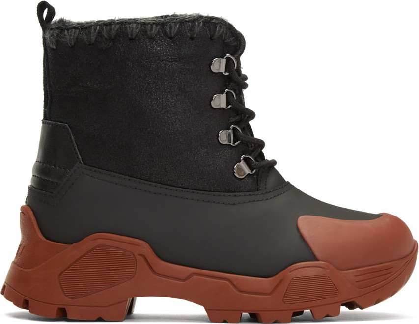 Mou Black Mountain Lace-Up Boots