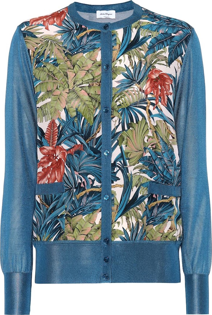 Salvatore Ferragamo Printed silk cardigan