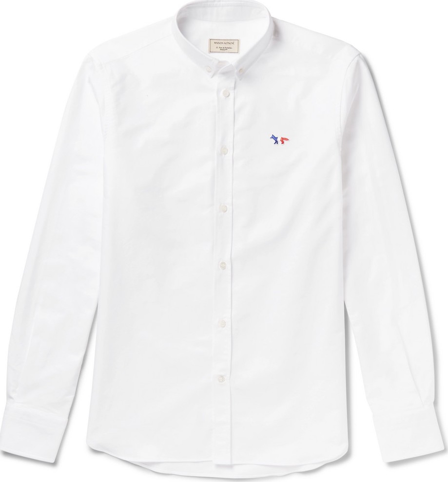 Maison Kitsune Slim-Fit Button-Down Collar Cotton Oxford Shirt
