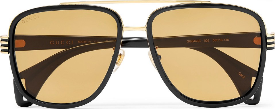 Gucci Aviator-Style Gold-Tone and Acetate Sunglasses