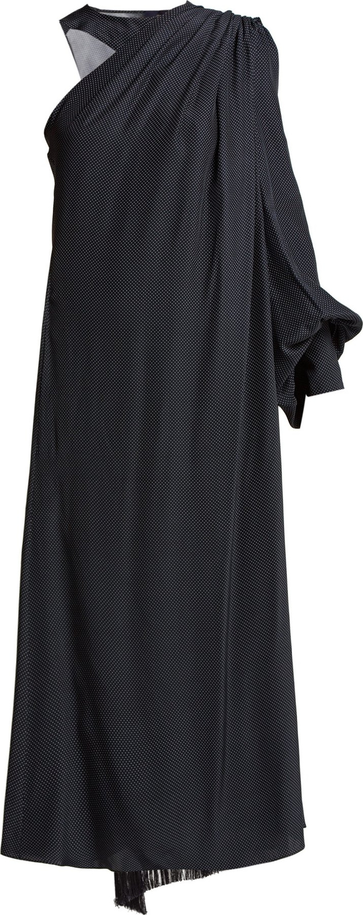 Hillier Bartley Polka-dot one-shoulder silk dress