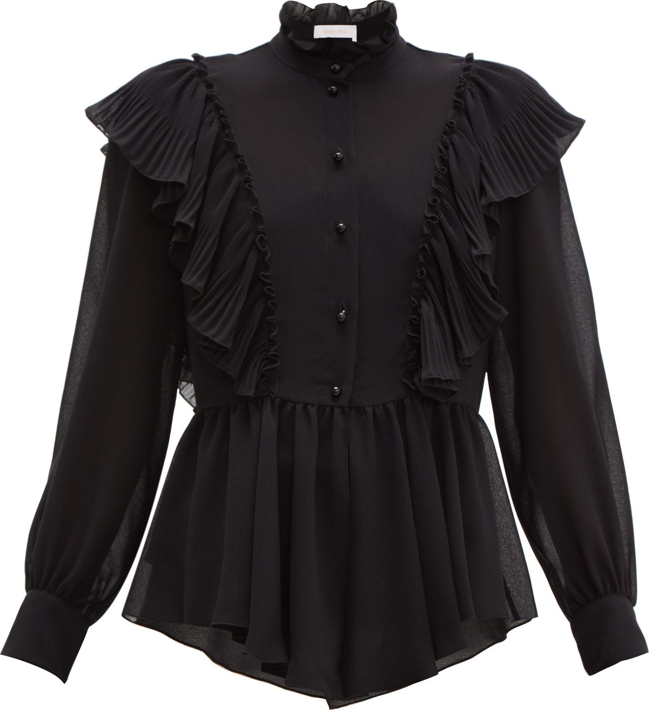 See By Chloé Ruffled-collar georgette blouse
