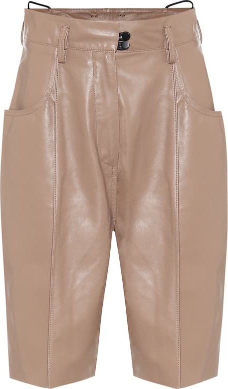 Petar Petrov Hugo high-rise leather shorts