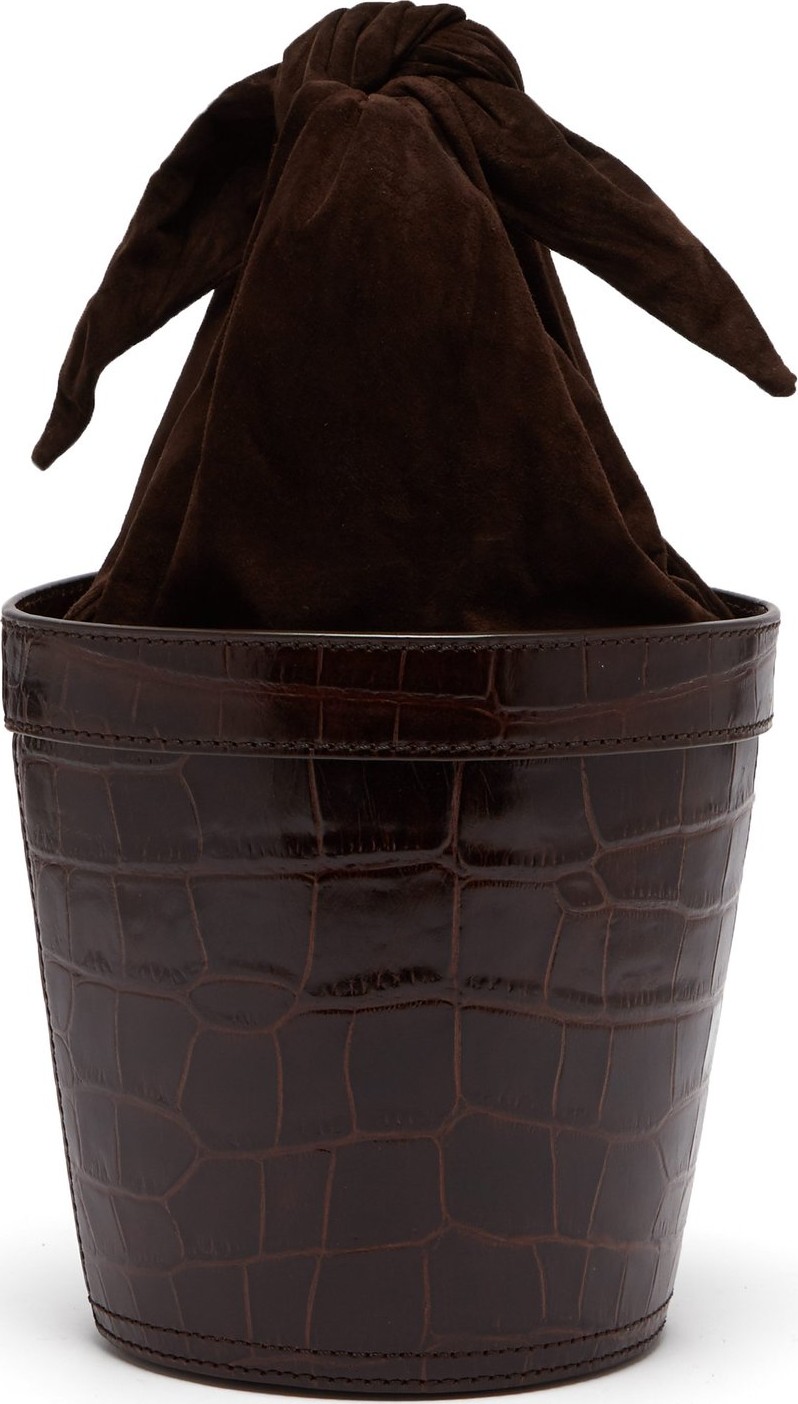Staud Britt crocodile-effect leather bucket bag