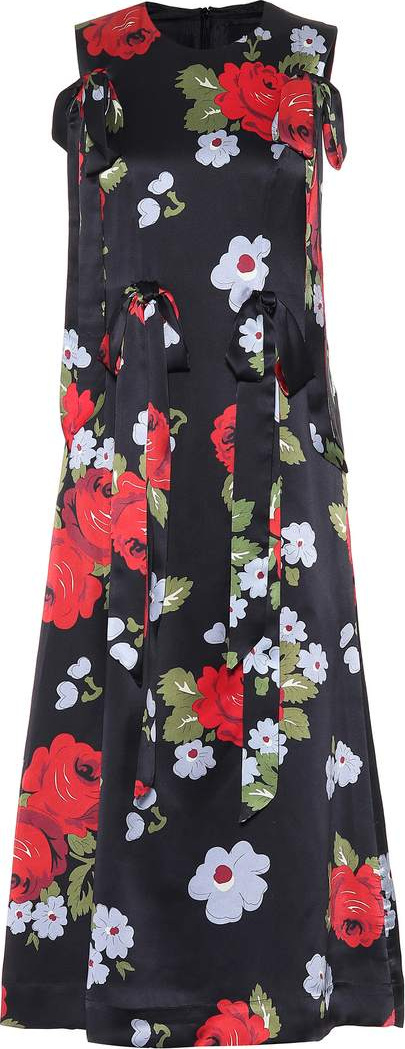 Simone Rocha Floral-printed silk midi dress