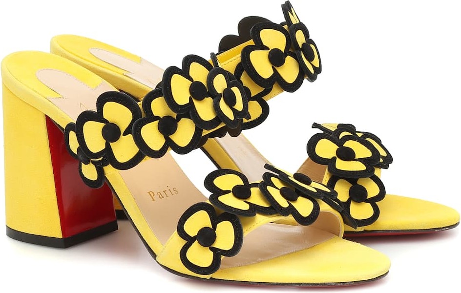 Christian Louboutin Tres Pansy 85 suede sandals