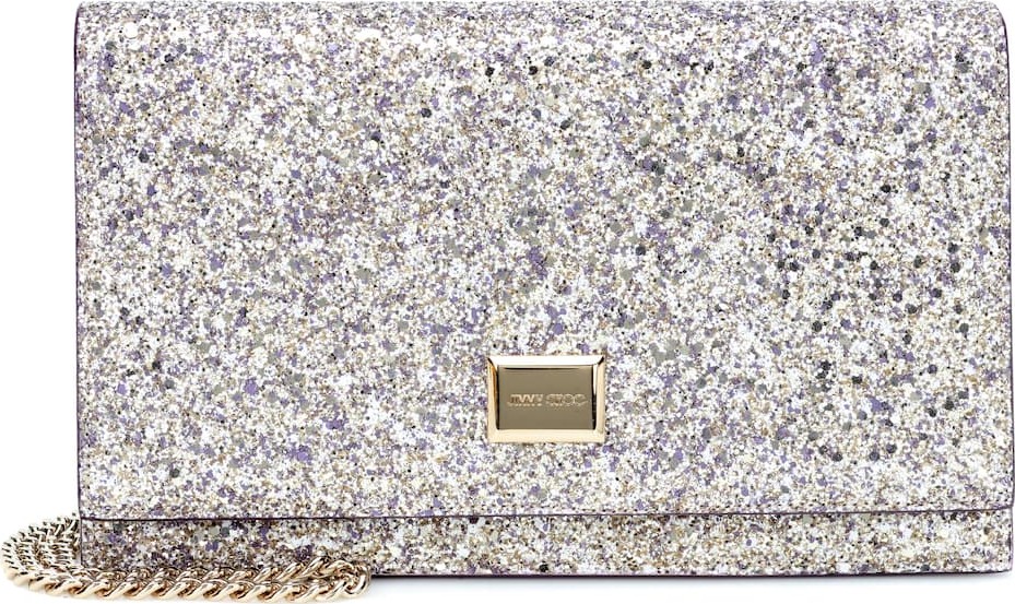 Jimmy Choo Lizzie glitter clutch