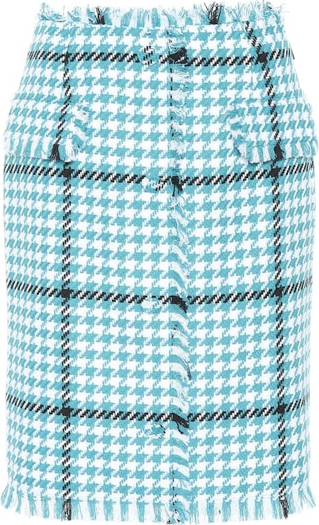 MSGM Houndstooth tweed skirt