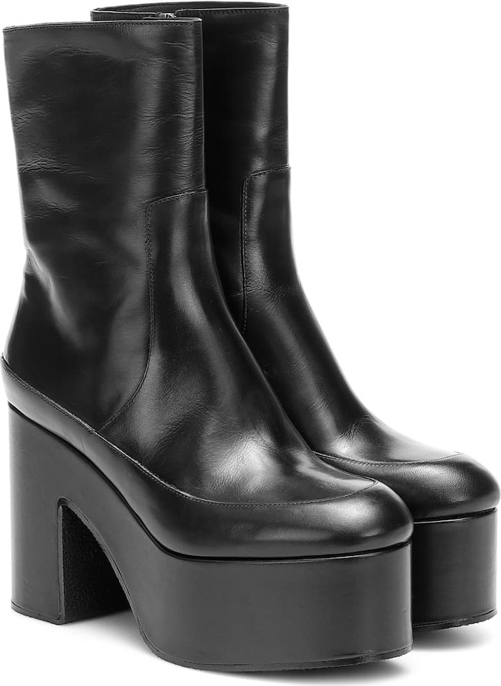 Dries Van Noten Leather platform ankle boots