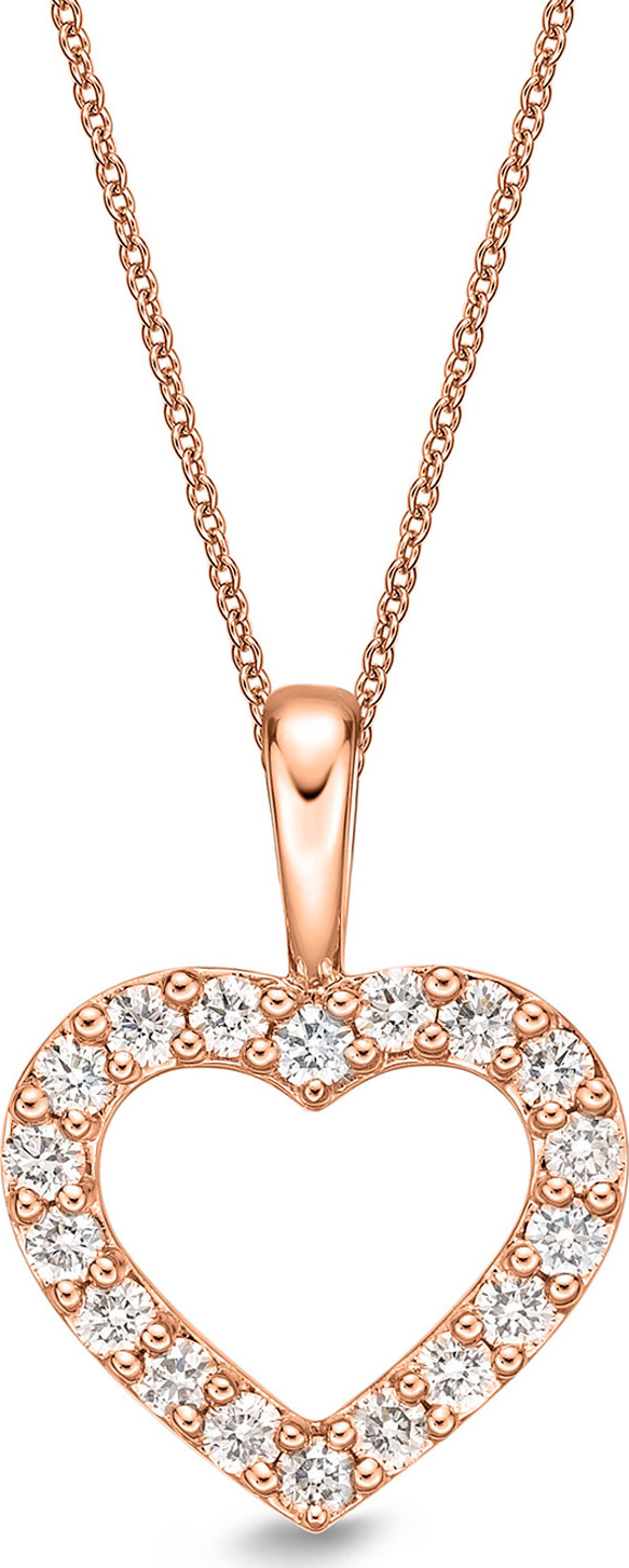 Memoire 18k Rose Gold Diamond Heart Pendant Necklace