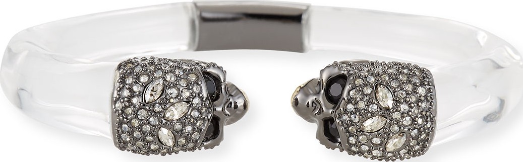 Alexis Bittar Crystal Encrusted Skull Break Hinge Bracelet