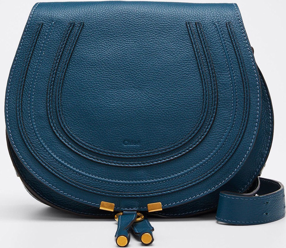 Chloe Marcie Medium Leather Crossbody Bag  Gray