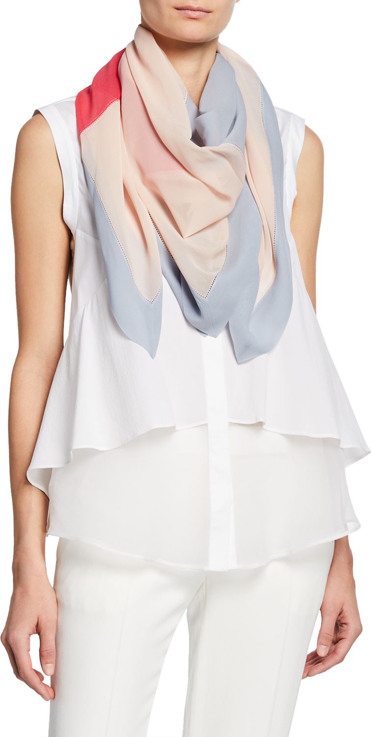 Giorgio Armani Colorblocked Silk Scarf