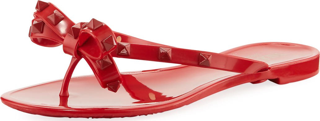 Valentino Rockstud PVC Jelly Thong Sandal
