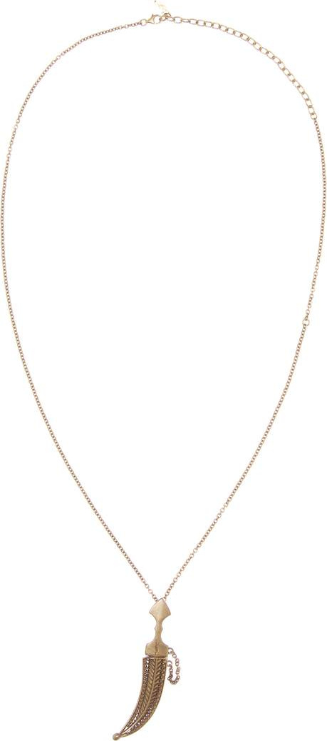 Saint Laurent Folk Saber Pendant necklace
