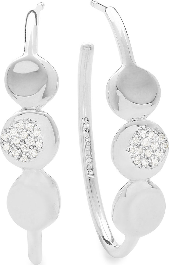 IPPOLITA 925 Onda Hoop Earrings with Diamonds