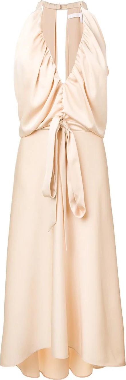 Chloe deep v-neck fluid dress