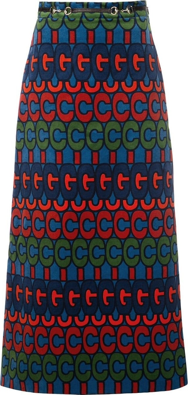 Gucci psychedelic logo print skirt
