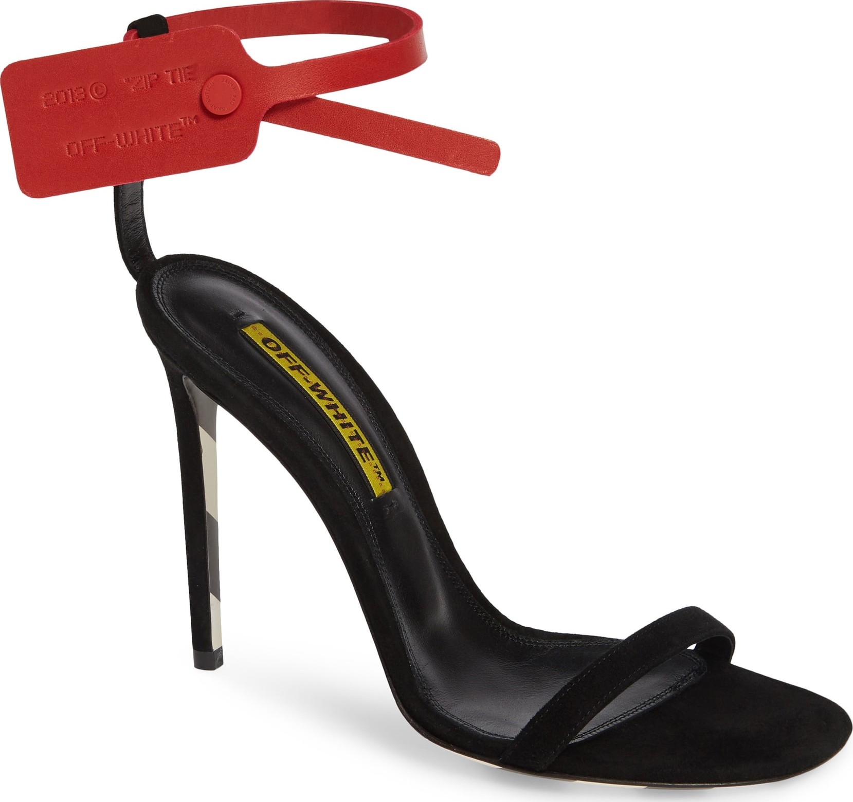 Off White Zip Tie Leather Sandal