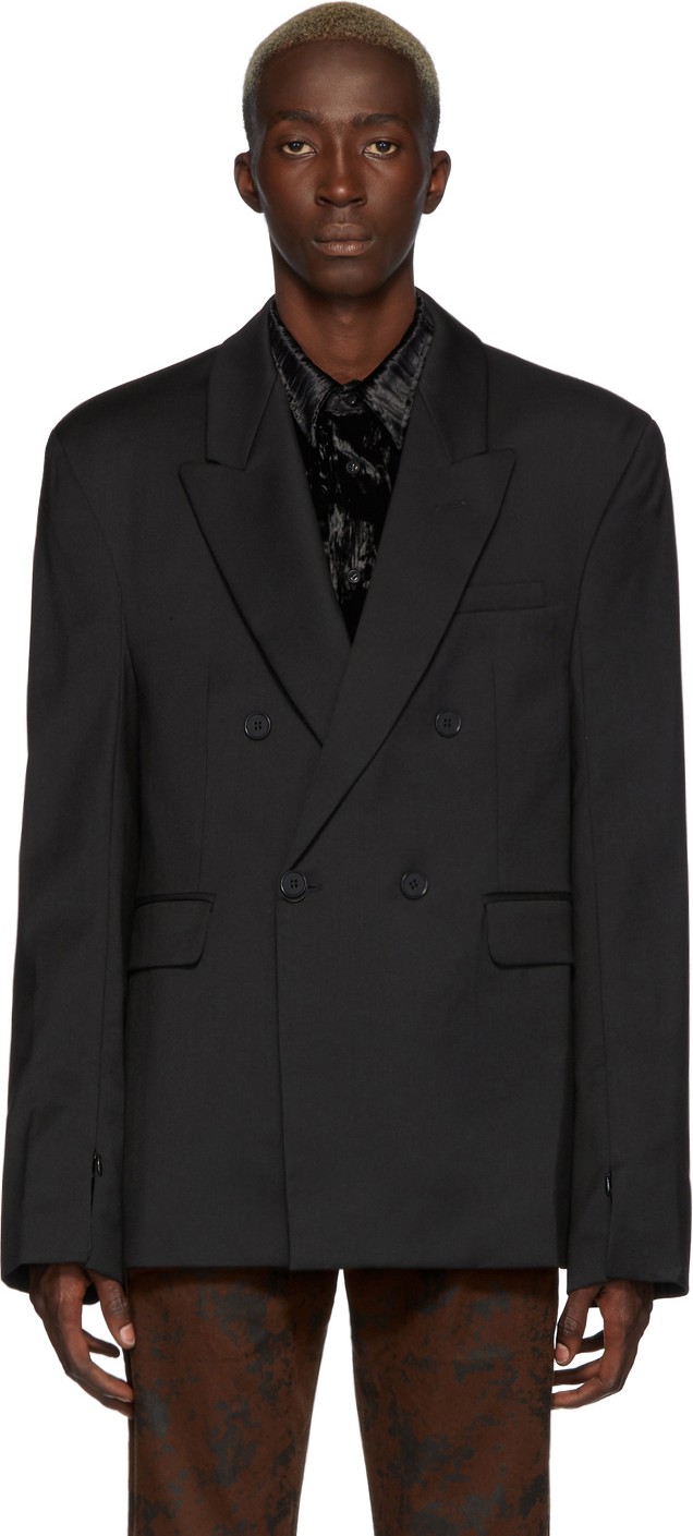 Cmmn Swdn Black Double-Breasted Blazer