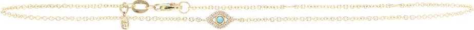 Sydney Evan Evil Eye 14kt gold anklet with diamonds