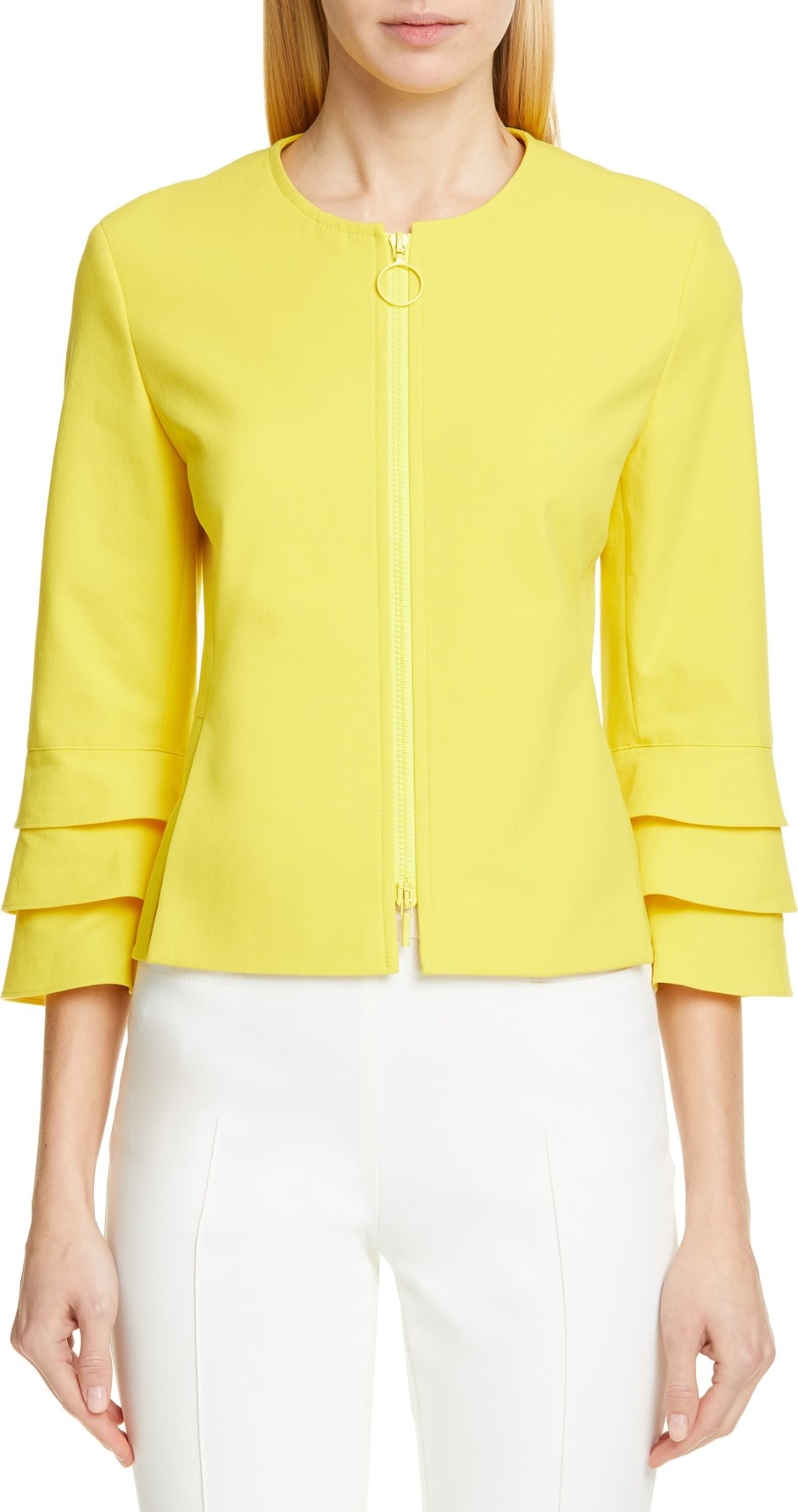 Akris Punto Ruffle Sleeve Jacket