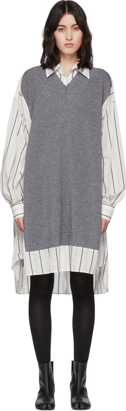 Maison Margiela Off-White Sweater Vest Dress