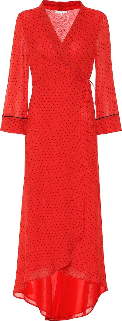 Ganni Polka-dot georgette midi dress