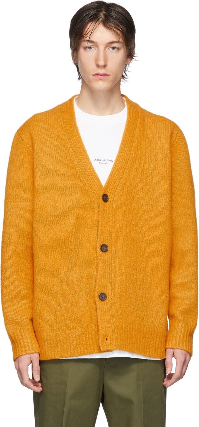Acne Studios Orange Cashmere Kabelo Cardigan