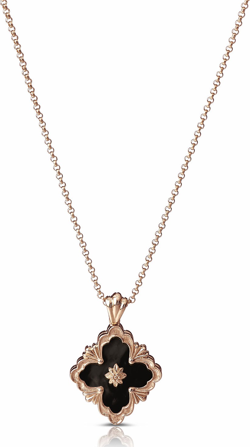 Buccellati Opera 18k Rose Gold Pendant Necklace in Onyx