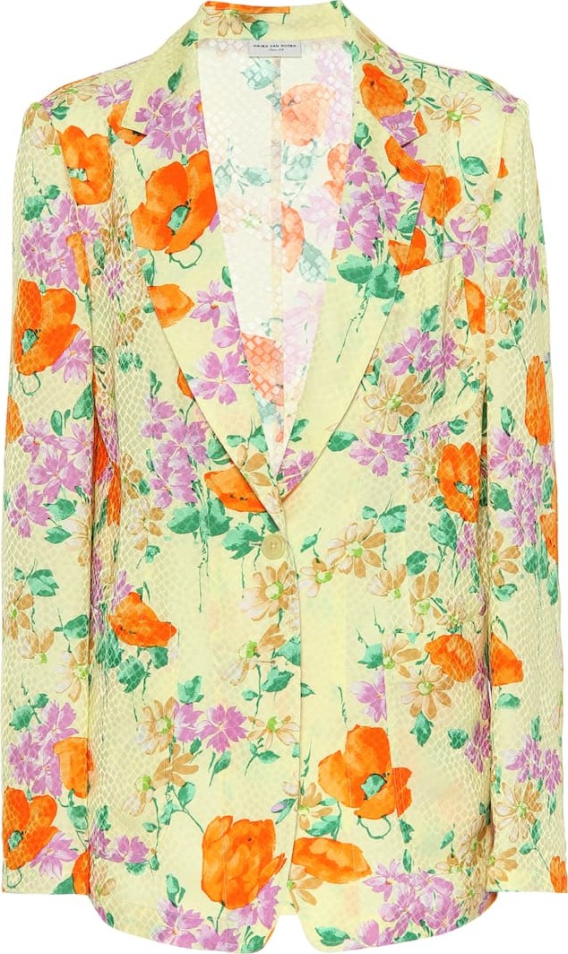 Dries Van Noten Printed crêpe blazer